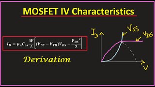 MOSFET IV Characteristics  Derivation of MOSFET Current equation [upl. by Otrebogir647]