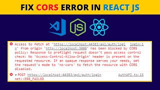 How To Fix CORS Error In React Js 2022  Solved [upl. by Sibel]