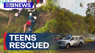 Teens rescued from National Park after being lost in Sydney’s north  9 News Australia [upl. by Dyane844]