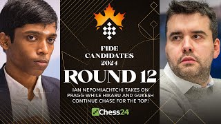 FIDE Candidates 2024 Rd 12  Ian Faces Praggs Prep Hikaru Fabiano Gukesh Caught In 3Way Battle [upl. by Page]