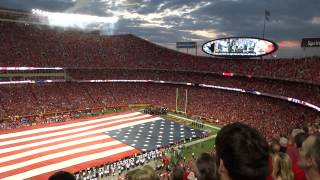 National Anthem amp B2 Stealth Bomber Flyover at Arrowhead Stadium [upl. by Wittenburg571]