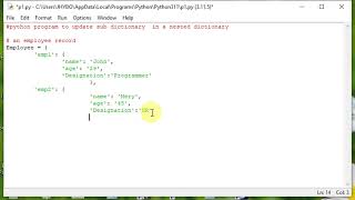 python program to update sub dictionary in a nested dictionary [upl. by Lledroc]