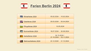 Ferien Berlin 2024 [upl. by Anirehs268]