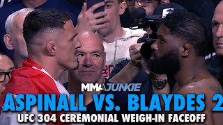 Tom Aspinall Curtis Blaydes Respectful at Final Faceoff for Interim Title Rematch  UFC 304 [upl. by Brennen]