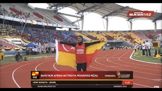 100M WANITA Akhir  Olahraga  SUKMA Sarawak 2024 [upl. by Syhr]