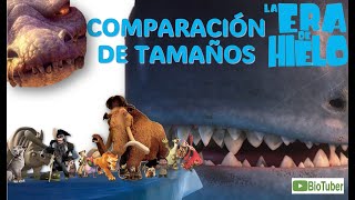 Comparación de Tamaños Personajes y Dinosaurios de la Era de Hielo  Ice Age Size Comparison🦖🦕🦣🐃🦥 [upl. by Malha]