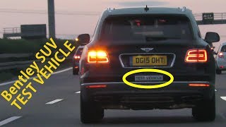 Erlkönig Bentley SUV test vehicle on german highway  Testwagen Bentley Bentayga  auf Autobahn [upl. by Mikkanen]