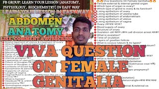 Viva Questions On Female Genitalia In Bangla  Abdomen   Anatomy  anatomy viva mbbs [upl. by Gweneth442]