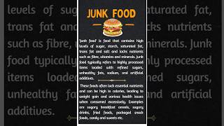 Junk Food vs Healthy Food Junk Food Essay in English Healthy Food Essay Essay on Junk Food [upl. by Tigirb]