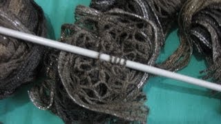 Learn How To Knit A Stylish Ruffle Scarf With Mesh Sashay Scarf  Net Yarn Tutorial [upl. by Felipe]