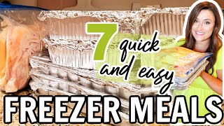 7 Easy Freezer Meals  QUICK AND SIMPLE MAKE AHEAD DINNERS  CASSEROLES AND CROCKPOT [upl. by Farrish]