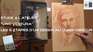 Etude en 40 minutes les 6 étapes dun dessin au clairobscur quotLino Venturaquot quot670quot sur papier A3 [upl. by Swords]