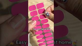 Easy salon nail at home 💅nails nailart nailtutorial nailartdesigns pressonnails gelnails fyp [upl. by Nonnaihr888]