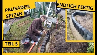 BEETEINFASSUNG AUS BETON  PALISADEN 👷‍♂️│Selber bauen  So gehts│TEIL 55 [upl. by Anilas]