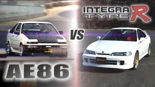 ENG CC Tsuchiyas AE86 vs Integra Type R in Tsukuba AEHV01 [upl. by Della]