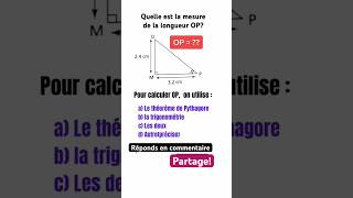 Calcul de l’hypoténusemath mathematics [upl. by Susej]