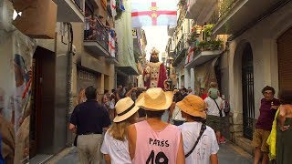 Walking Sitges Spain  Fiesta Major Giants Parade 👑 [upl. by Urban]