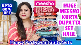 🥰Meesho Partywear KurtiKurta Dupatta Set Haul Starting Rs299🥰EmbroiderySequence Special meesho [upl. by Lucila757]