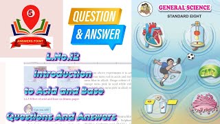 Class 8th  General Science  LNo 12 Introduction To Acid And Base  Q amp Ans  answerspoint5 [upl. by Stacia]