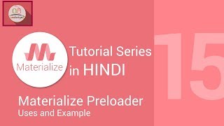 Materialize css tutorial in hindi  Preloader Progress bar [upl. by Nosnev389]