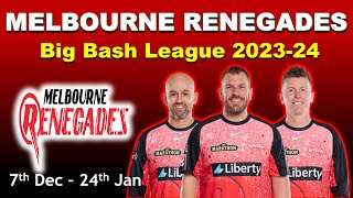 Melbourne Renegades squad for BBL 202324  big bash league 2023 all team squad [upl. by Aerdnek]