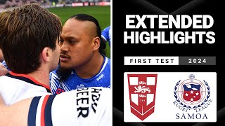 International Rugby League  England v Toa Samoa  Extended Highlights  First Test [upl. by Bekha]