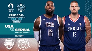 USA vs Serbia Live score I SEMIFINALS Mens Olympic Basketball Tournament Paris 2024 [upl. by Aipmylo]