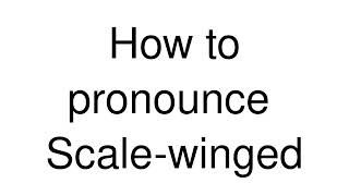 How to Pronounce correctly Scalewinged [upl. by Turk]