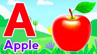 Phonics Song with TWO Words  A For Apple  ABC Alphabet Songs with Sounds for Children [upl. by Aihsetan]