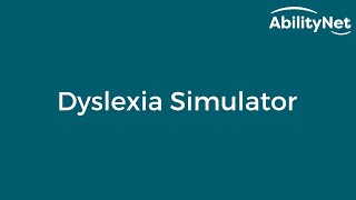 Dyslexia simulator [upl. by Salaidh387]