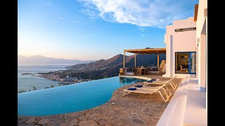 Luxury Villa overlooking Elounda Bay Crete Greece [upl. by Sagerman668]