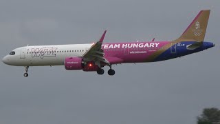 WIZZ AIR A321NEO ‘TEAM HUNGARY LIVERY’ ARRIVES AT LIVERPOOL JOHN LENNON AIRPORT 180824 ✈️ [upl. by Carmel]