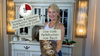 🍎 Schnelles einfaches low carb Apfelkuchen Rezept ohne Mehl und ohne Zucker 😍 Sooo lecker saftig [upl. by Nahsor71]