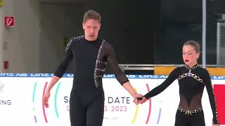 Junior Pairs Short Program Linz 2023 JGPFigure ROMANE TELEMAQUE ET LUCAS COULON PAIR SKATING [upl. by Ainer]