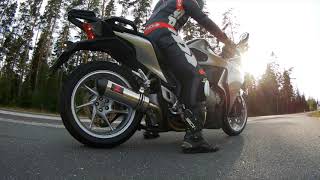 Honda VFR1200F Black Widow Exhaust Sound [upl. by Levon990]