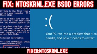 HOW TO FIXED ntoskrnlexe BSOD errors Windows 10 2021 [upl. by Pudens]