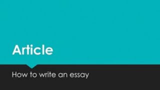 Article  How to write an essay  Hanaiam [upl. by Oman866]