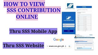 HOW TO VIEW SSS CONTRIBUTION ONLINE  PAANO MAKITA ANG KONTRIBUSYON SA SSS ONLINE [upl. by Einhoj]