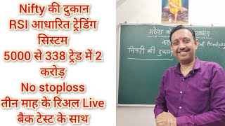 5000 से प्रारंभ करके 338 ट्रेड में 2 करोड़ बनानें वाली निफ्टी की दुकान RSI आधारित विधि Nifty Ki Dukan [upl. by Enyr]