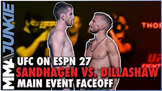 Cory Sandhagen vs TJ Dillashaw faceoff  UFC on ESPN 27 staredown [upl. by Yerroc167]