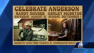 Headliners announced for free Celebrate Anderson concert [upl. by Orelle697]