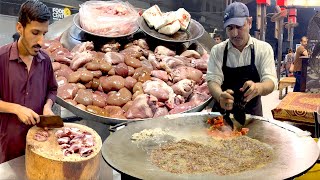 BUTTER GOAT BRAIN amp OFFAL STEW KATAKAT STREET FOOD KARACHI PAKISTAN [upl. by Arevle]