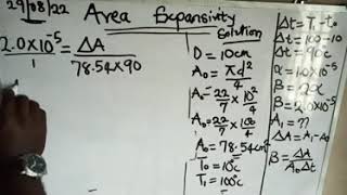 Calculation on Area Expansivity Physics [upl. by Christoforo]