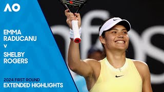 Emma Raducanu v Shelby Rogers Extended Highlights  Australian Open 2024 First Round [upl. by Ahsahs]