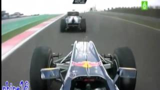 Accidente Vettel Webber GP Turquia 2010 [upl. by Ecnerual]