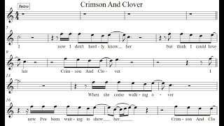 Crimson And Clover for flute or violin Sheet MusicPlay Sing AlongLyrics [upl. by Obau]