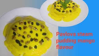 Pavlova steam pudding mango flavour recipe  പാവ്ലോവ പുഡ്ഡിംഗ്  kerala tasty kitchen special [upl. by Alysoun657]