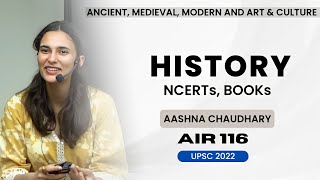 HISTORY Booklist for UPSC by Aashna Chaudhary AIR 116  NCERTs [upl. by Odlanir]