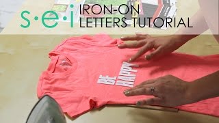 DIY Iron On Transfers LETTERS  Be Happy Shirt [upl. by Elleinnod915]