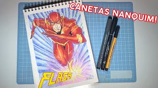 TESTE DE CANETAS NANQUIM  PIGMENT INK [upl. by Sulecram]